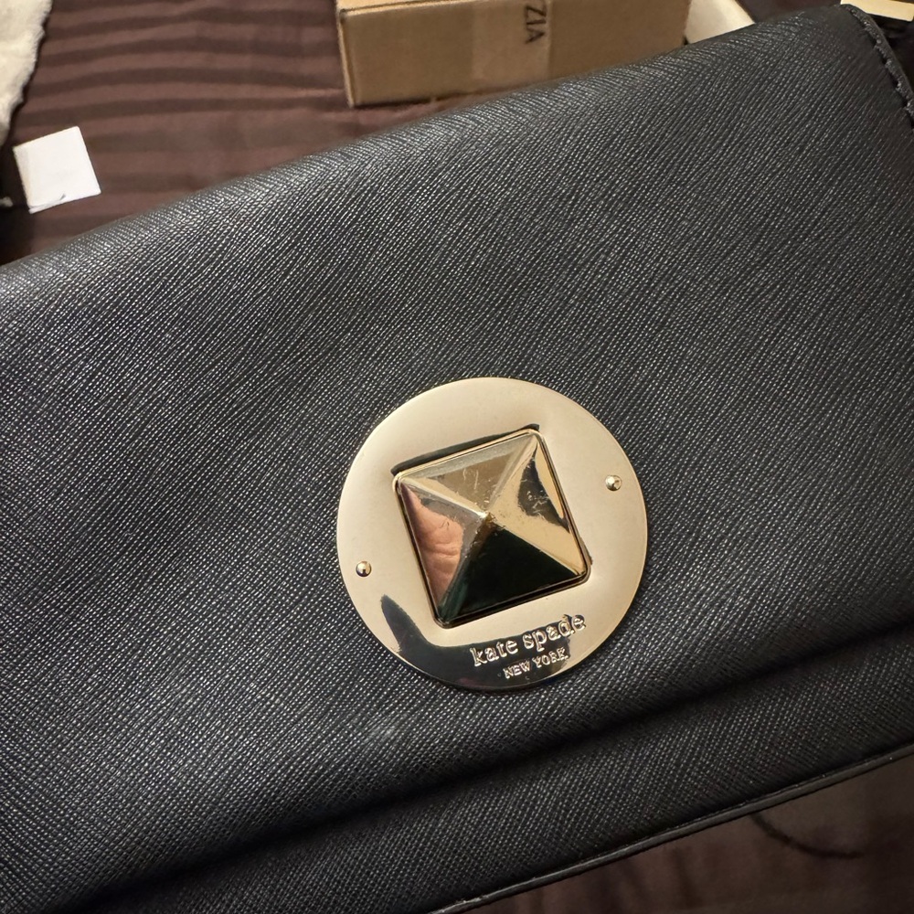 Kate Spade Black Wallet with Gold Accent